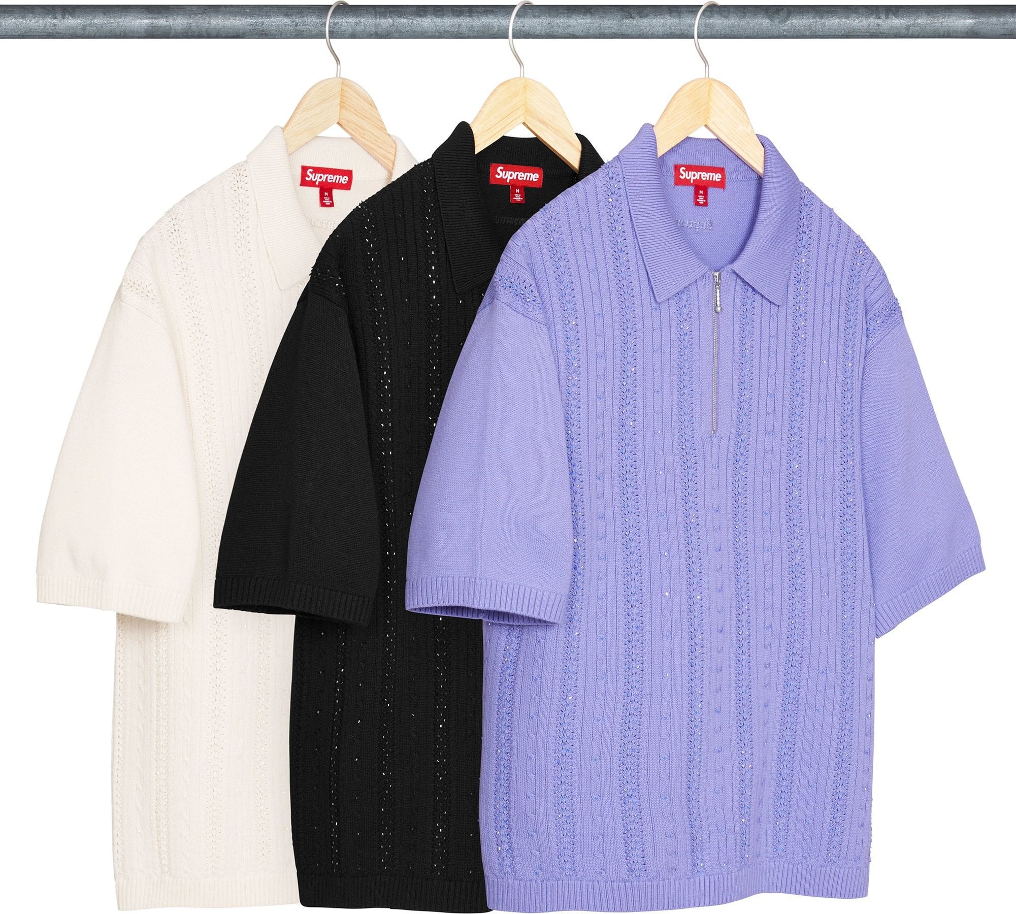 Beaded Zip Polo